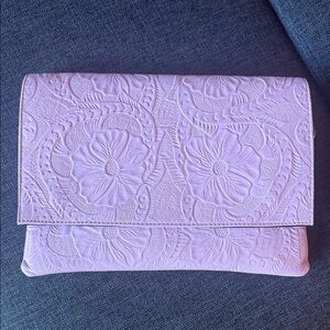 Mirasol Lavender Floral Embossed Clutch